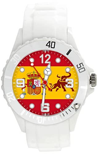 TAPORT White Silicone Quartz Watch for Fans of Spain