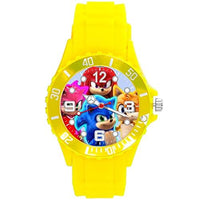 Yellow Silicone Quartz Watch for Game Fans E5 compatible with hedgehog sonic
