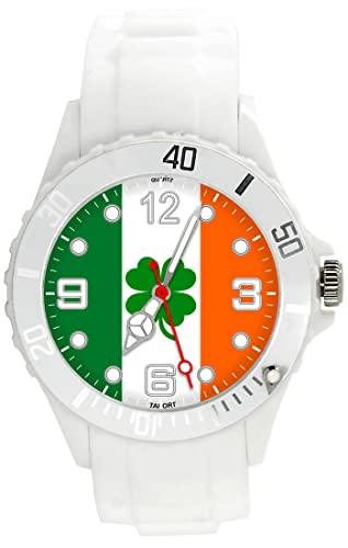 White Silicone Quartz Watch Irish Flag Ireland