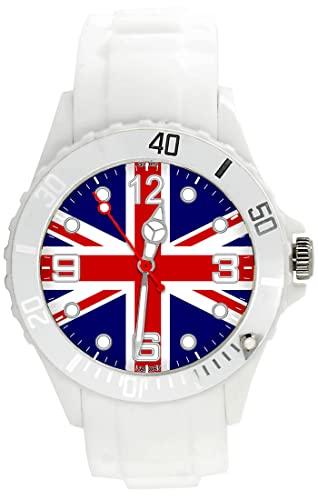 White Silicone Quartz Watch Union Jack Great Britain