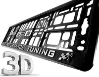 2x HIGH PERFORMANCE 3d TUNING Car Reg License Number Plate Surround Holder Frame