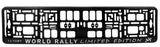 2x WORLD RALLY 3d TUNING Car Reg License Number Plate Surround Holder Frame