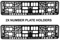 2x SUPERCAR RACING 3d TUNING Car Reg License Number Plate Surround Holder Frame