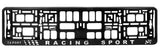 2x RACING SPORT 3d TUNING Car Reg License Number Plate Surround Holder Frame