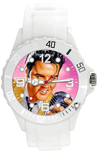 White Silicone Quartz Watch for Fans of Rock n Roll