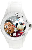 White Silicone Quartz Watch for Football Fans