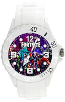 White Silicone Quartz Watch for Fans of FORTNITE