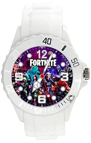 White Silicone Quartz Watch for Fans of FORTNITE