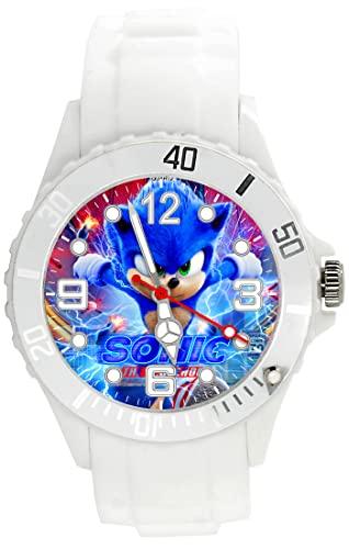 White Silicone Quartz Watch for Fans of Sonic Hedgehog