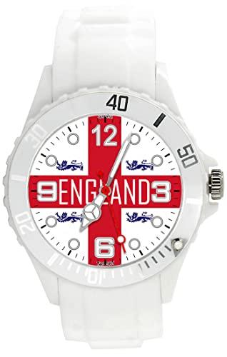 TAPORT White Silicone Quartz Watch England Flag