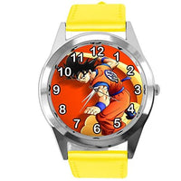 Yellow Leather Round Watch for Anime Fighters Fans
