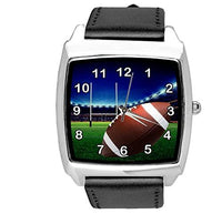 Black Leather Square Watch for Rugby Fans