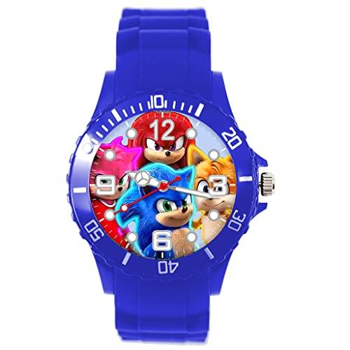 Blue Silicone Quartz Watch for Game Fans e5