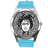 Blue Leather Round Watch for Fans of Fashion