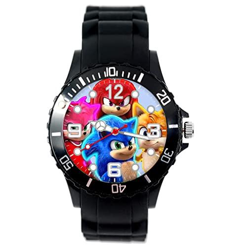 Black Silicone Quartz Watch for Game Fans E5