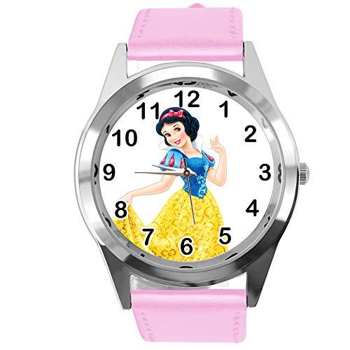 Pink Leather Round Watch for Fans of Princess