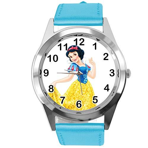 Blue Leather Round Watch for Fans of Princess