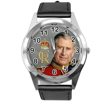 Black Leather Round Watch for Fans of King