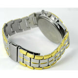 GENTS LUXURY BUSINESS GOLD DIAL CHRONOGRAPH DESIGN TWO TONE GOLD STEEL WATCH