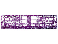 PURPLE FLOWERS 3D TUNING Car Number Plate Surround Holder FOR ANY CAR TRUCK VAN