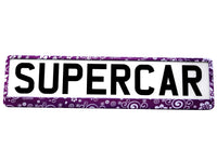PURPLE FLOWERS 3D TUNING Car Number Plate Surround Holder FOR ANY CAR TRUCK VAN