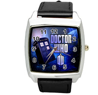 black leather strap square watch for sci fi fans
